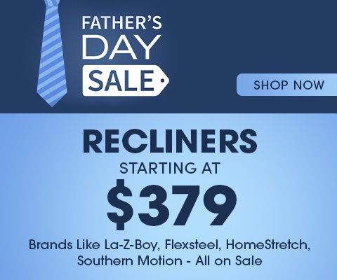 Recliners starting at $379 - Brands like La-Z-Boy, Flexsteel, HomeStretch, Southern Motion - all on sale