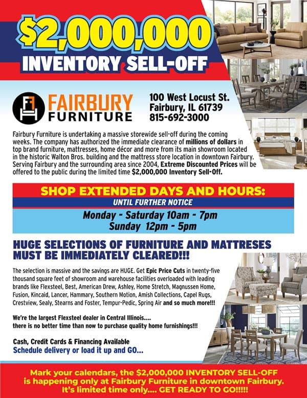 2,000,000 Inventory sell off ad