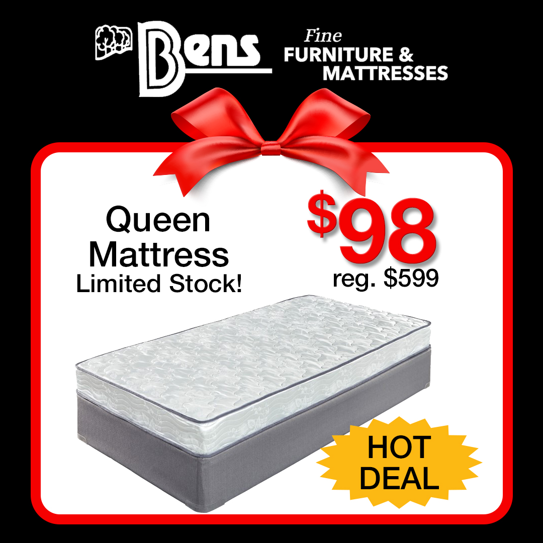 Hot Deal - Queen Mattress Limited Stock! $98 (reg. $599) - November 1-30