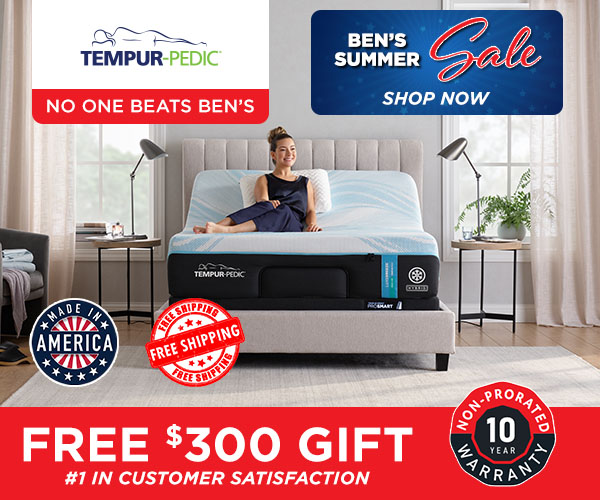 Shop Tempur-Pedic - free $300 gift - Ben's Summer Sale - Direct to Your Door in Days