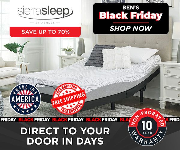 Ben's Black Friday - Sierra Sleep by Ashley - Save up to 70% + free shipping. Ashley bed in a box.