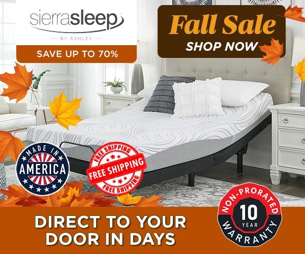 Ben's Fall Sale - Sierra Sleep by Ashley - Save up to 70% + free shipping. Ashley bed in a box.