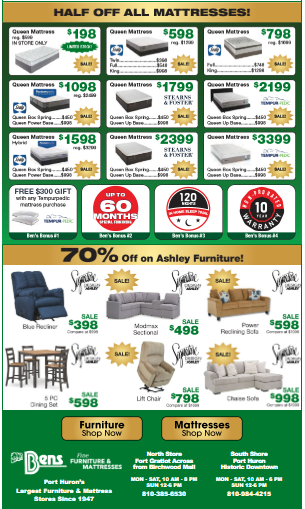 Ben's St Patricks Day Sale - furniture and mattresses - March 2-31