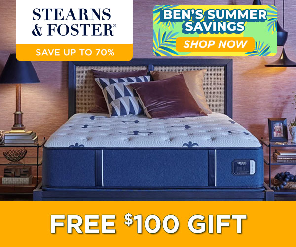 Shop Stearns & Foster Save up to 70% - Free $100 Gift