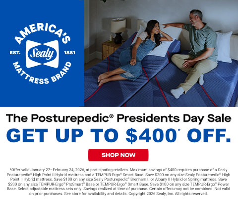 sealy - americas mattress brand. the posturepedic presidents day sale. get up to $400 off. shop now