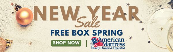 new year sale. free box spring - shop now