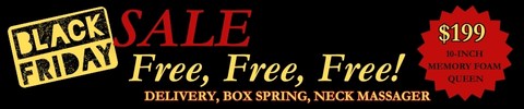 Black Friday Sale - Free Delivery, Free Box Spring, Free Neck Massager