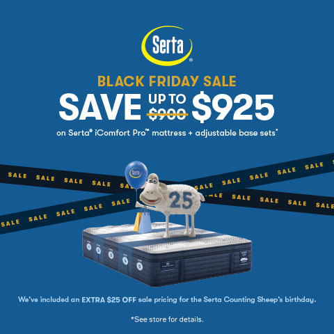 Serta Black Friday Sale Save up to $925 on Serta iComfort Pro mattress + adjustable base sets*