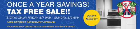 tax free sale - 3 days only - valid 8/7 - 8/9 - shop now