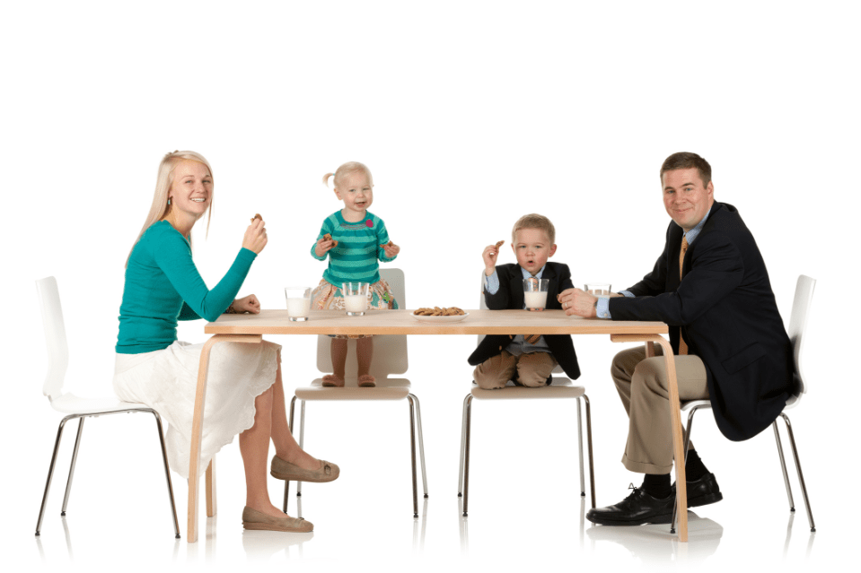 family at the dinner table