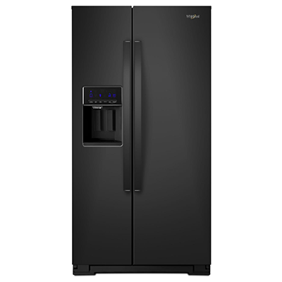 black whirlpool side by side refrigerator