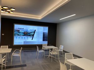 Landscape speakers in commercial area