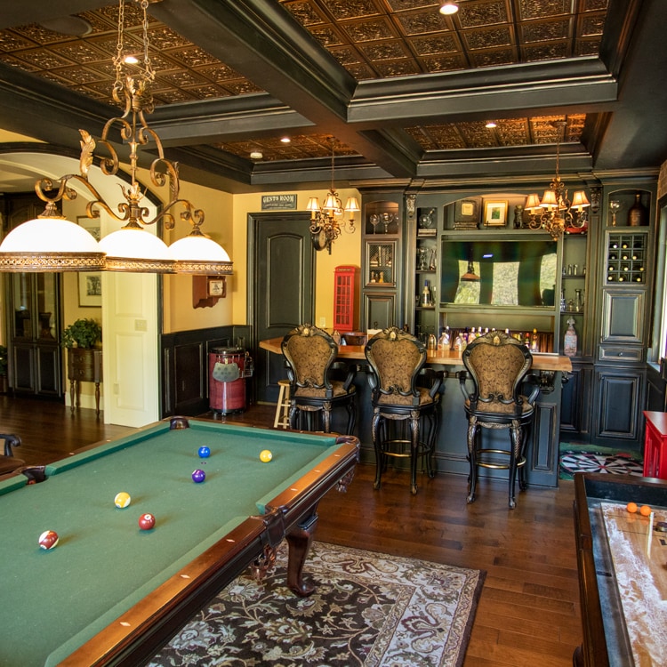 Media room with pool table built by Liberty Bell