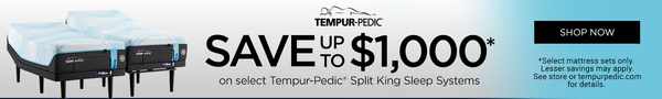 Tempur-pedic memorial day sale - save up to $1,000 on select tempur-pedic split king sleep systems