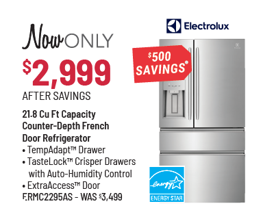 Electrolux Model ERMC2295AS Refrigerator Was $3,499, Now Only $2,999 After $500 Savings