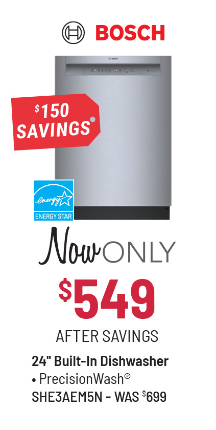 Bosch Dishwasher Was $699, Now Only $549 After $150 Savings