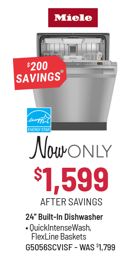 Miele Dishwasher Was $1,799, Now Only $1,599 After $200 Savings