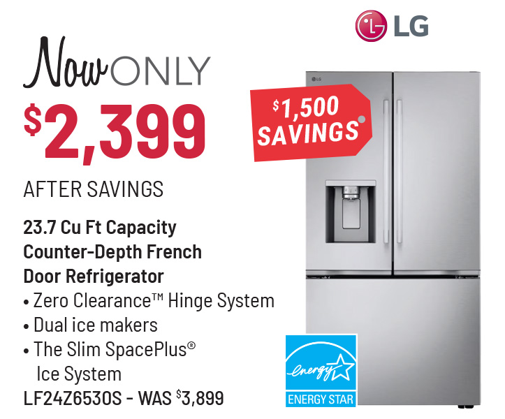 LG Refrigerator Was $3,899, Now Only 2,399 After $1,500 Savings