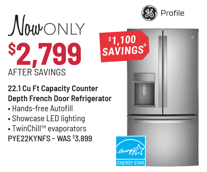 GE Profile Refrigerator Was $3,999, Now Only $2,999 After $1,100 Savings
