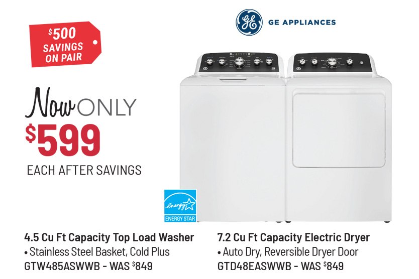 Maytag Model MVW6500MBK Washer & Model MED6500MBK Dryer Was $1,299 Each, Now Only $799 Each After Savings. $800 Savings on the Pair.