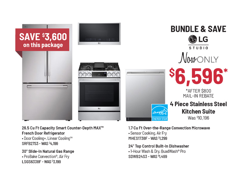 Bundle & Save - Electrolux - 4 Piece Stainless Steel Kitchen Suite Was $8,896, Now Only $7,796 After Savings