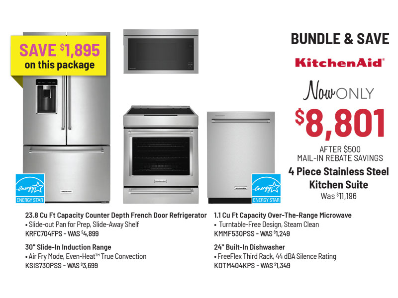Bundle & Save - Jennair - 4 Piece Stainless Steel Kitchen Suite Was $10,096, Now Only $8,582* *After Instant Savings