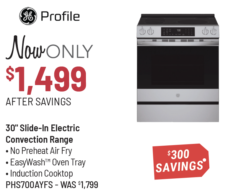GE Profile™ 30-inch Fingerprint Resistant Stainless Steel Smart Slide In Induction Range with No Preheat Air Fry and EasyWash™ Oven Tray