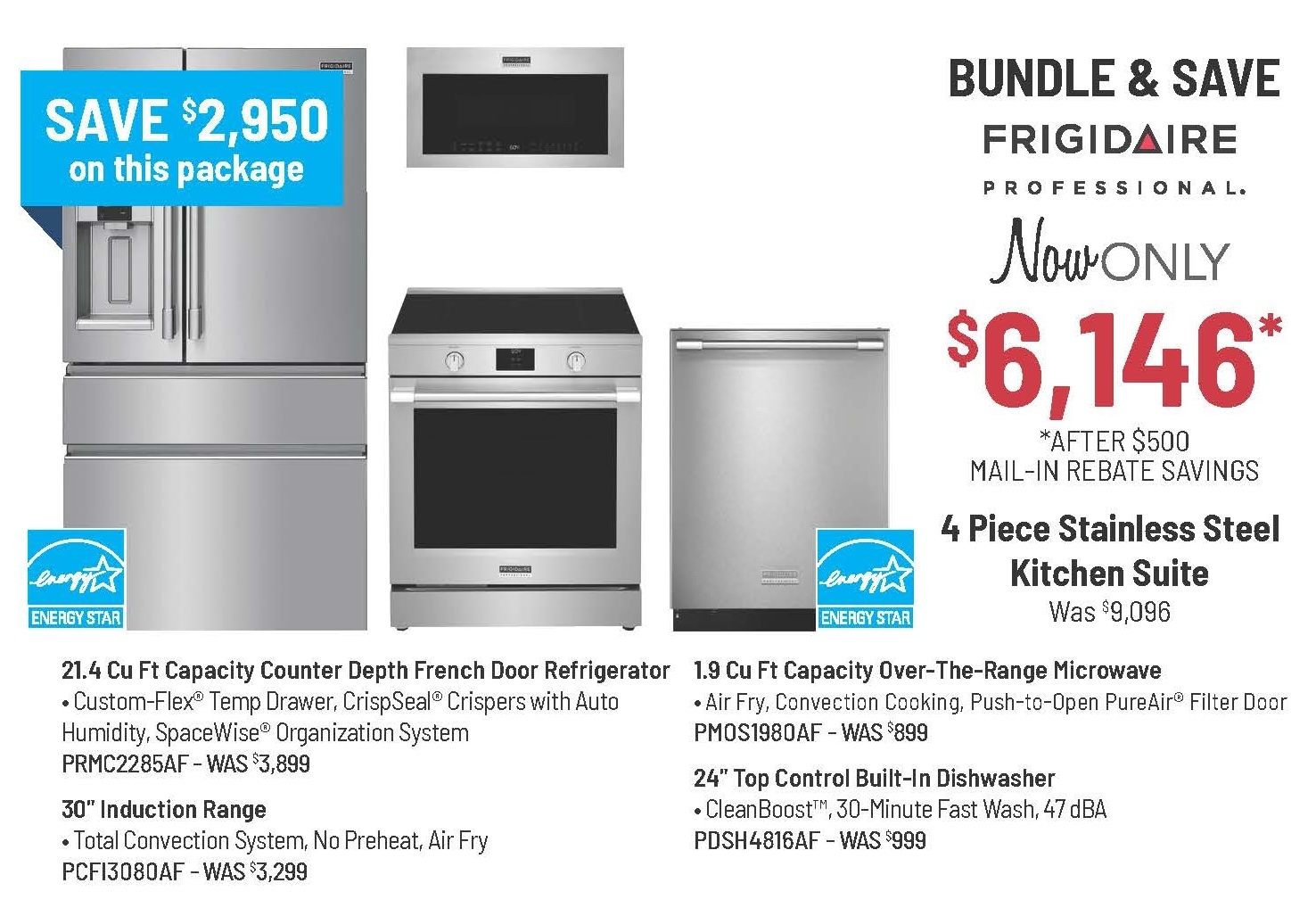 Bundle & Save - LG Studio - 4 Piece Stainless Steel Kitchen Suite Was $8,396, Now Only $5,996 After $500 Mail-In Rebate Savings