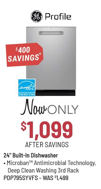 GE Profile™ 24-in. Fingerprint Resistant Stainless Steel Built In Top Control Dishwasher