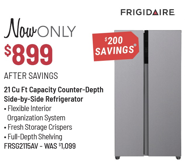 Frigidaire® 36 in. 21.4 Cu. Ft. Stainless Steel Side By Side Counter Depth Refrigerator