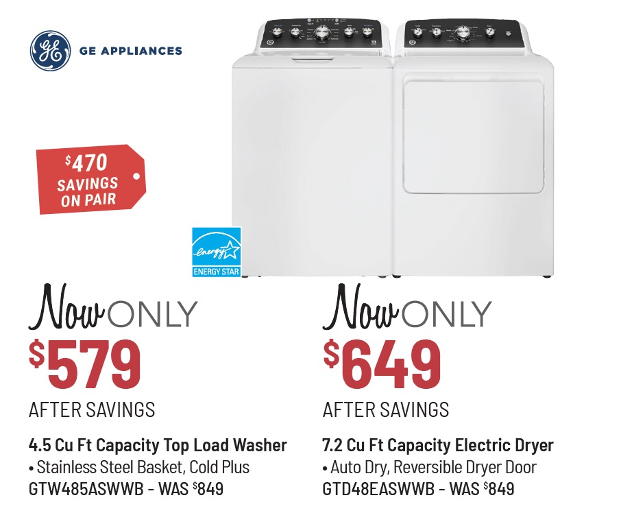 GE® White Laundry Pair