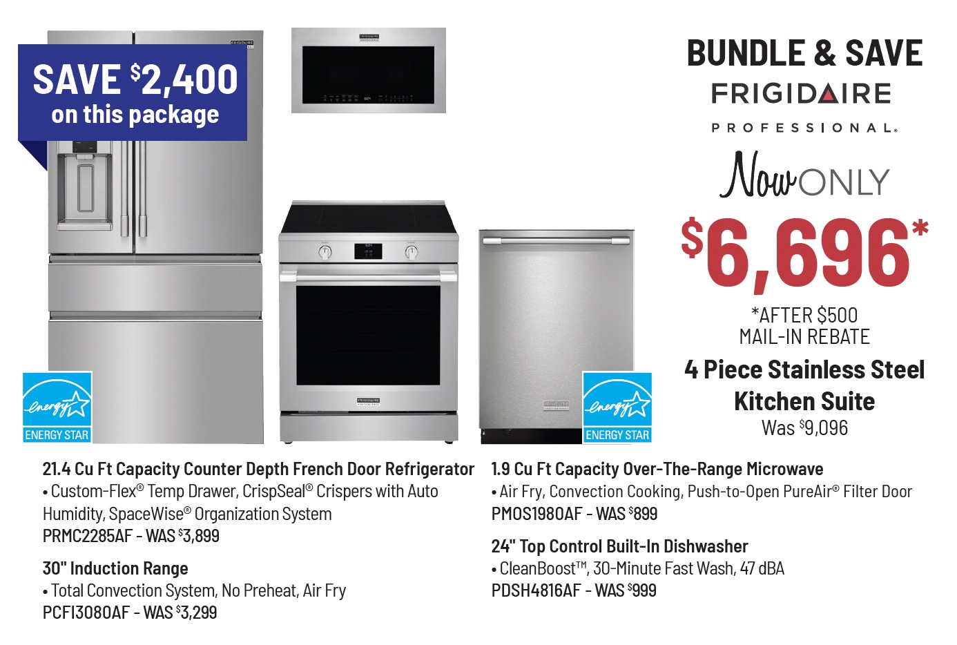 Bundle & Save - LG Studio - 4 Piece Stainless Steel Kitchen Suite Was $8,396, Now Only $5,996 After $500 Mail-In Rebate Savings