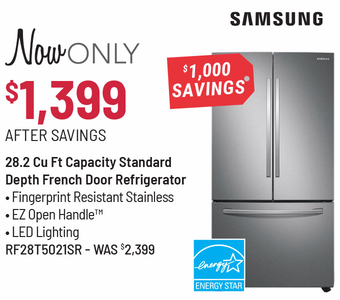 Samsung 28.2 Cu. Ft. Fingerprint Resistant Stainless Steel Standard Depth French Door Refrigerator