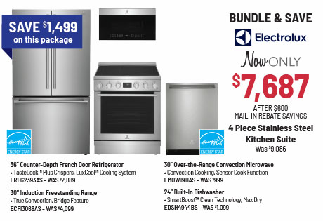 Bundle & Save - Electrolux - 4 Piece Stainless Steel Kitchen Suite Only $7,687 After Savings