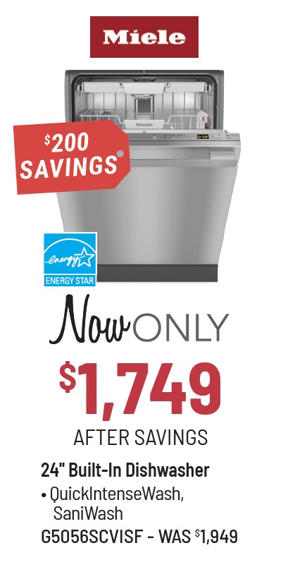 Miele 24-in Built-in Dishwasher - now only $1,749