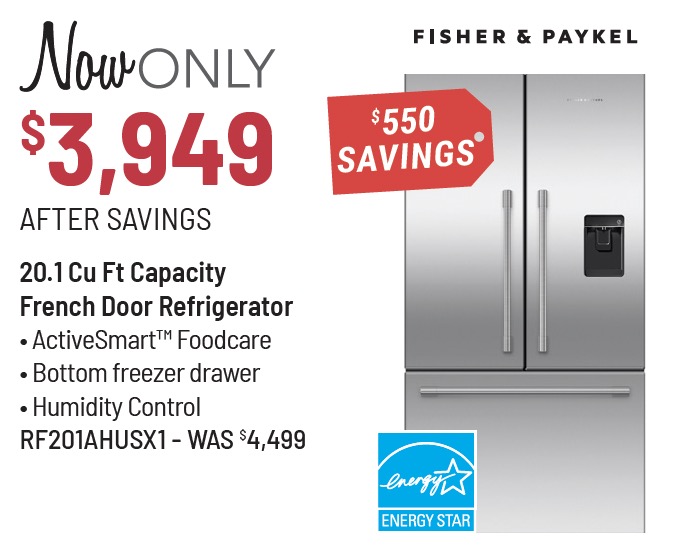 Fisher & Paykel Series 7 36 in. 20.1 Cu. Ft. Stainless Steel French Door Refrigerator - now only $3,949