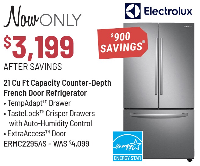 Electrolux 36 in. 21.8 Cu. Ft. Stainless Steel Counter-Depth French Door Refrigerator - now only $3,199