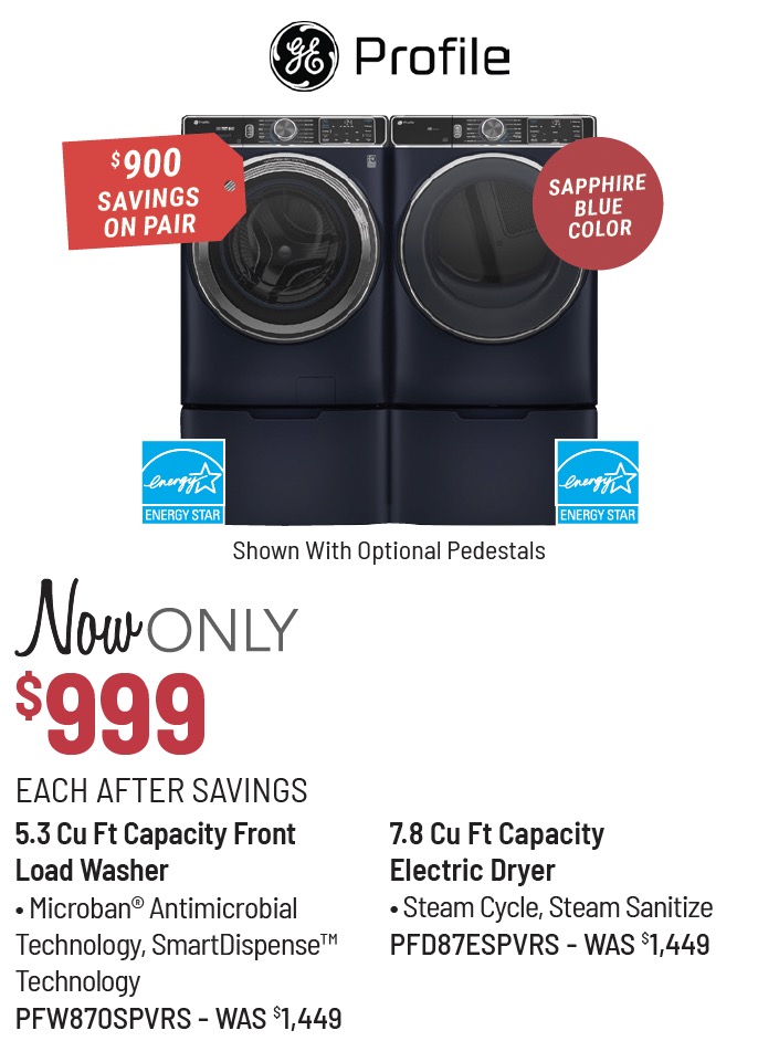 GE Profile Laundry Pair - now only $999 each