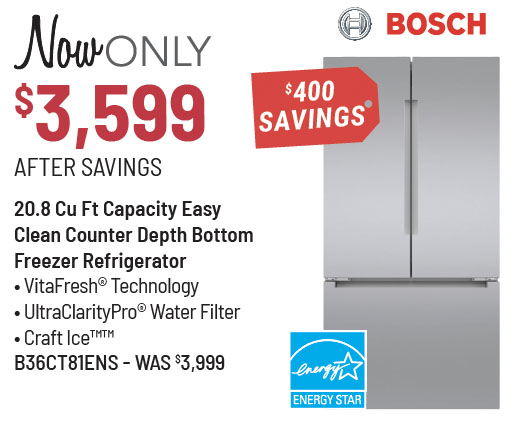 Signature Kitchen Suite Model SKSFD3613S Refrigerator Was $4,699, Now Only $4,299 After $400 Savings