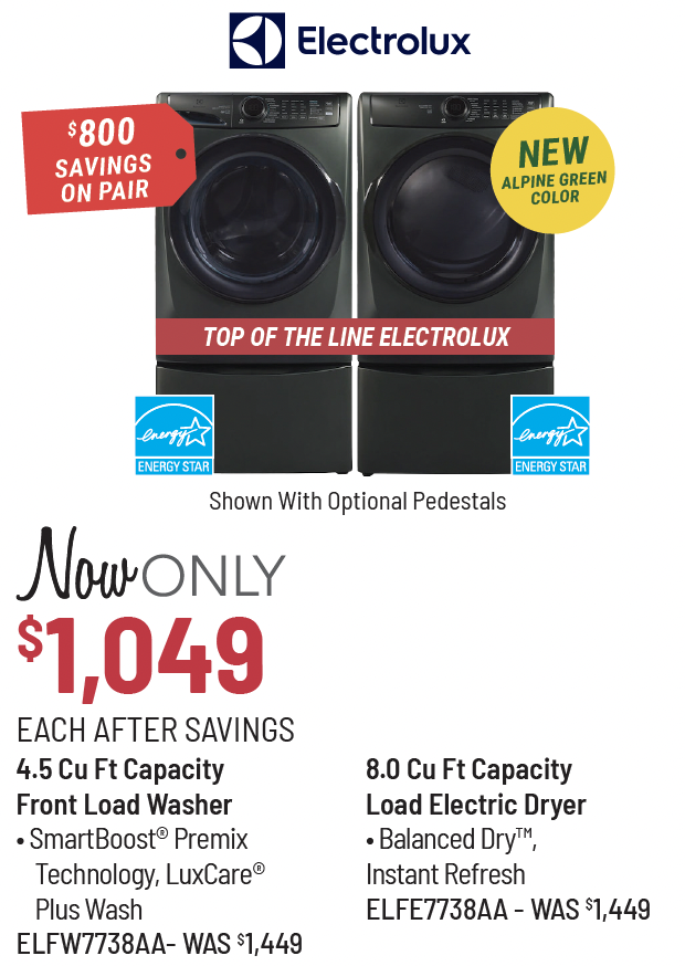 Maytag Model MHW8630HC Washer & Model MED8630HC Dryer Was $1,499 Each, Now Only $1,099 Each After Savings. $800 Savings on the Pair.