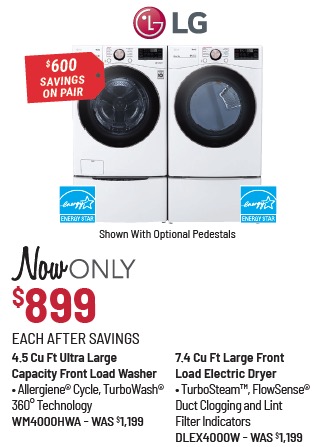 LG White Front Load Laundry Pair