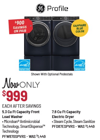 GE Profile™ Sapphire Blue Laundry Pair