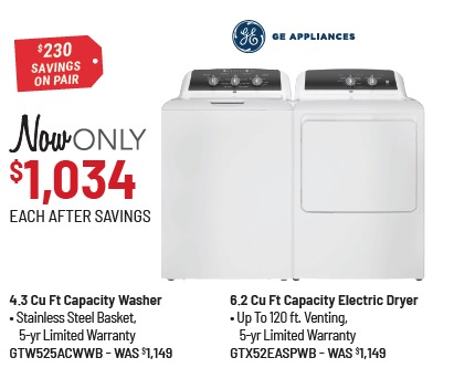 GE® White Laundry Pair