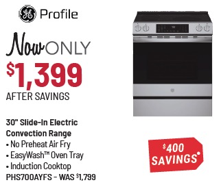 GE Profile™ 30 in. Fingerprint Resistant Stainless Steel Smart Slide In Induction Range with No Preheat Air Fry and EasyWash™ Oven Tray