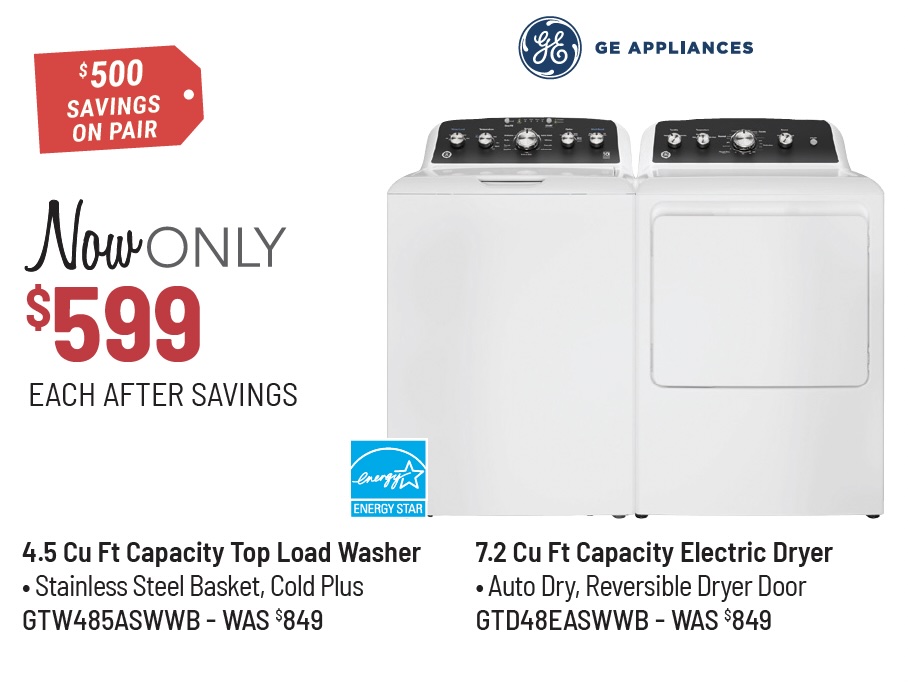 GE® White Laundry Pair