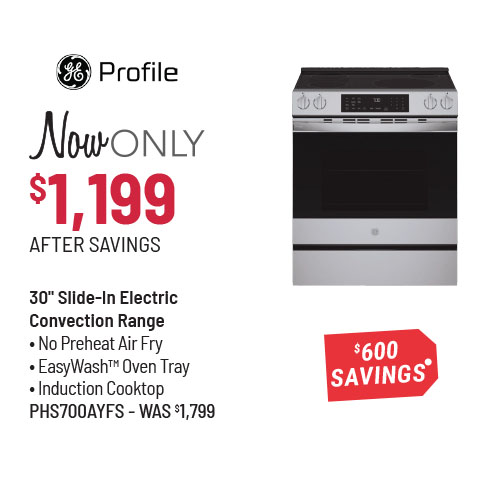 GE Profile™ 30-inch Slide-In Electric Convection Range