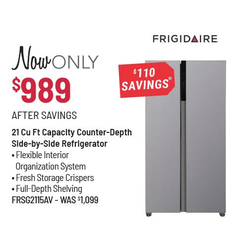 Frigidaire® 21 Cu Ft Capacity Counter-Depth Side-by-Side Refrigerator