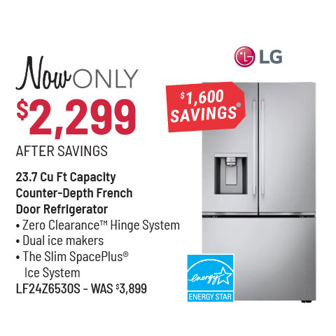 LG 23.7 Cu Ft Capacity Counter-Depth French Door Refrigerator
