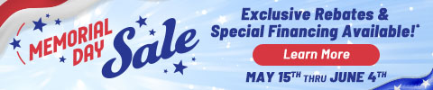 Memorial Day sale - exclusive rebates and special financing available - Shop Now