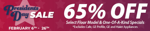 Presidents Day Sale - 65% Off Select Floor Model & One-of-a-Kind Specials - Special Financing Available - Shop Now